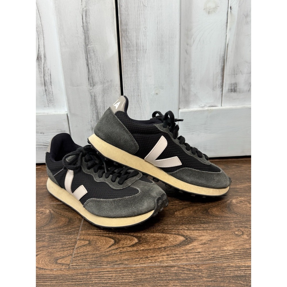 VEJA RIO BRANCO II ALVEOMESH BLACK WHITE SUEDE LEATHER  SNEAKERS TENNIS SHOES 7